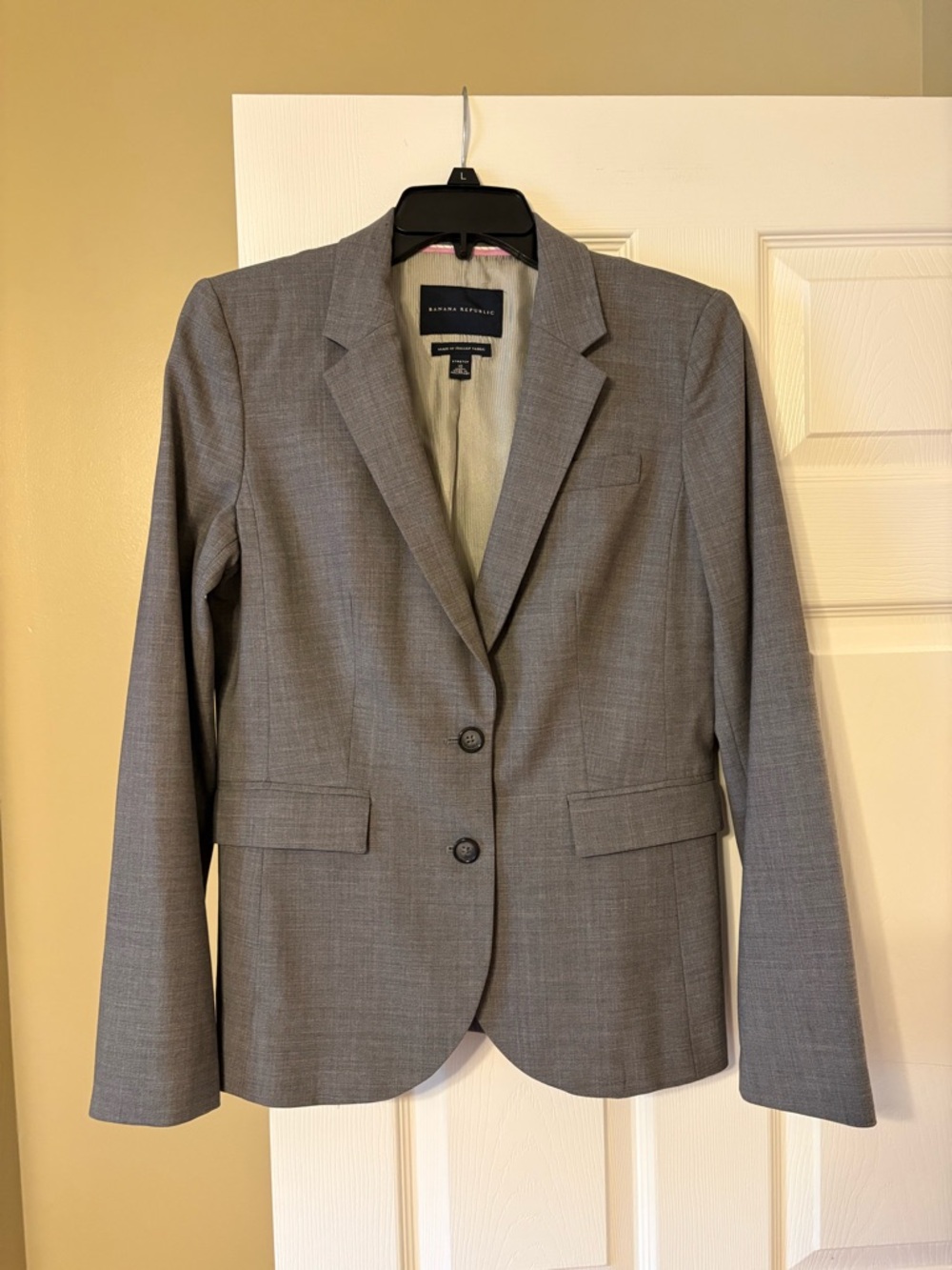 Banana Republic Gray Blazer Tailored Single Button Workwear Business Casual